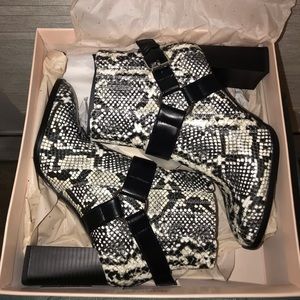 BCBGeneration Agnes Smooth Snake bootie